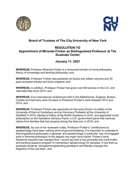 Board of Trustees of the City University of New York