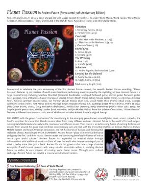 Planet Passion by Ancient Future (Remastered 30Th Anniversary Edition) Ancient-Future.Com AF-2010