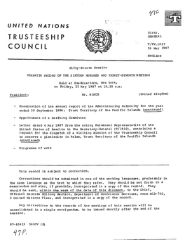 TRUSTEESHIP GENERAL T/PV.1637 COUNCIL 26 May 1987
