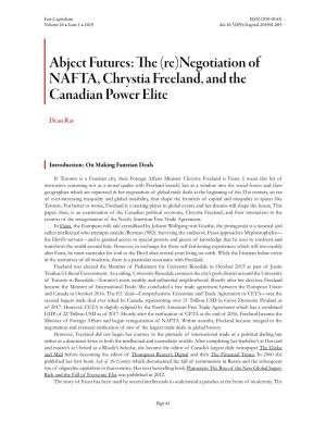 Negotiation of NAFTA, Chrystia Freeland, and the Canadian Power Elite