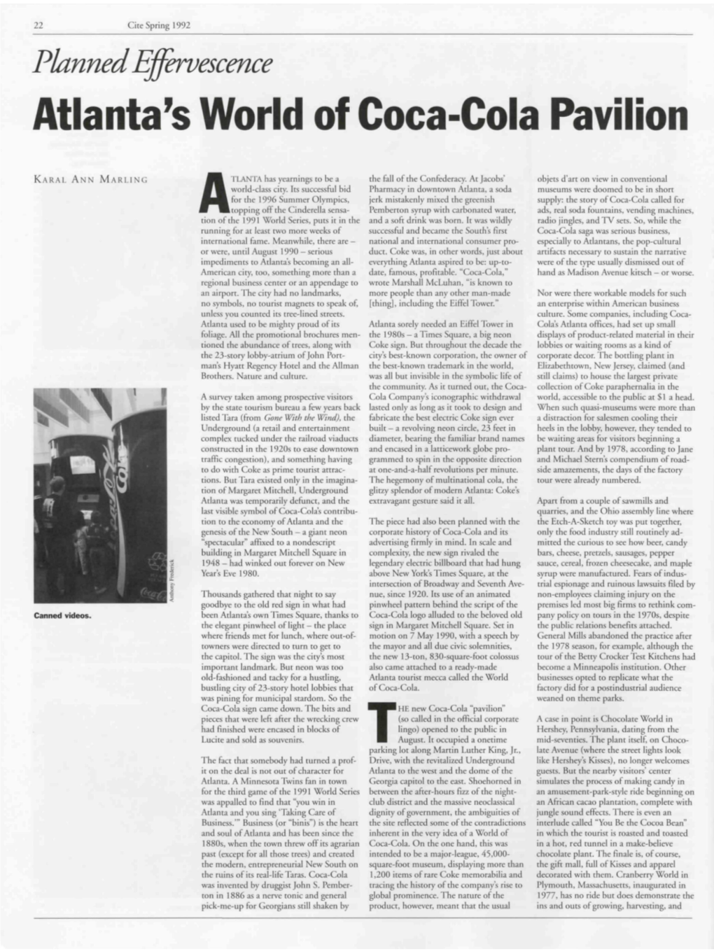 Planned Effervescence Atlanta's World of Coca-Cola Pavilion