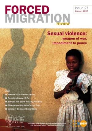 Sexual Violence: Weapon of War, Impediment to Peace