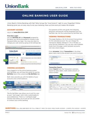 Online Banking User Guide