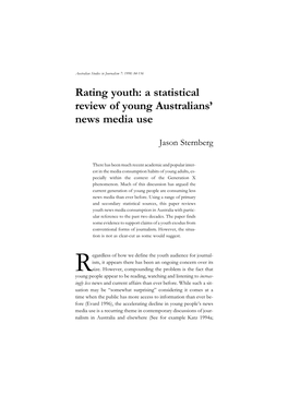 Rating Youth: a Statistical Review of Young Australians' News Media