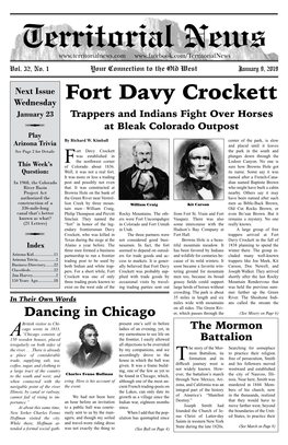 Fort Davy Crockett January 23 Trappers and Indians Fight Over Horses at Bleak Colorado Outpost Play by Richard W