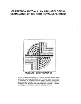 An Archaeological Examination of the Port Royal Experiment
