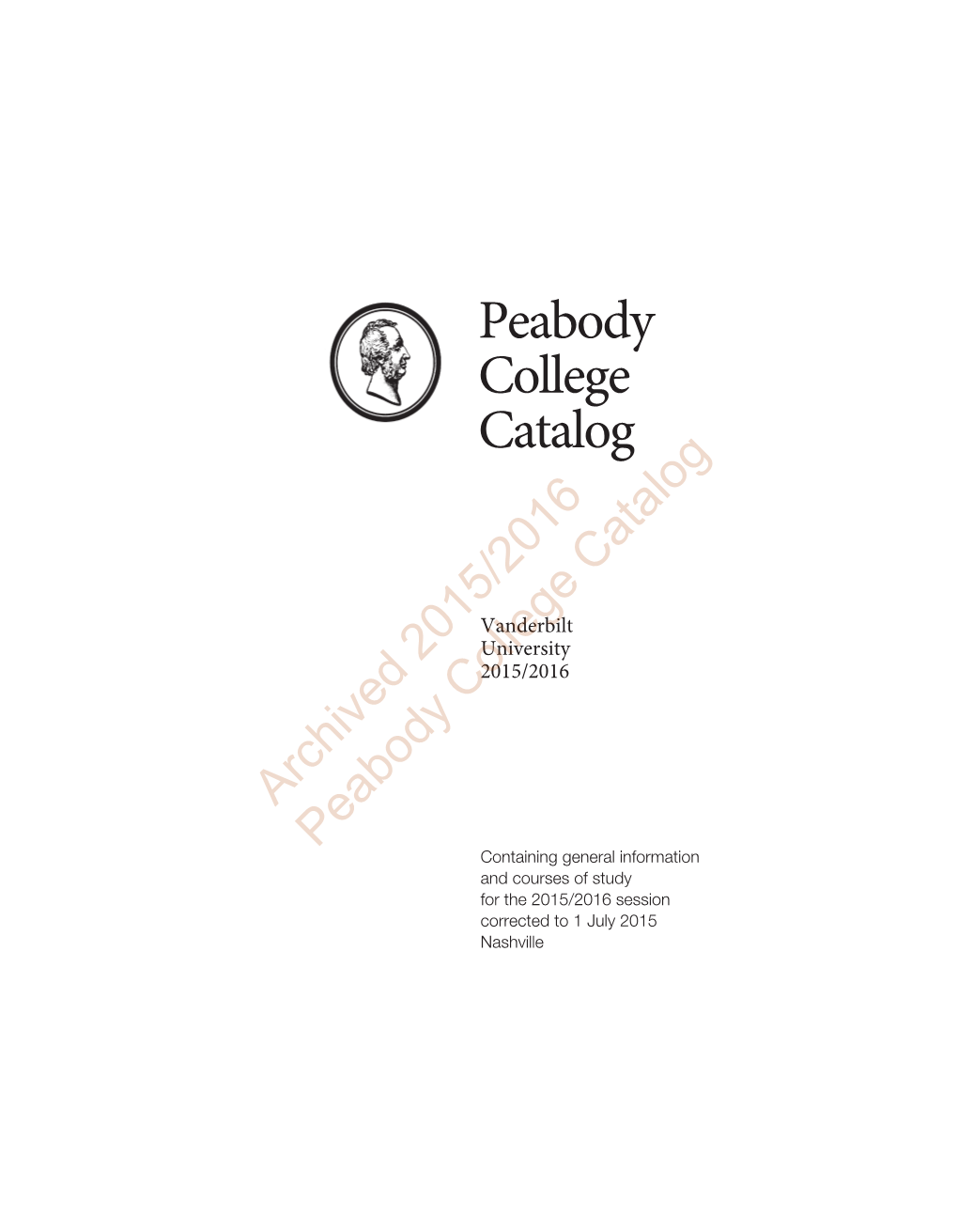 Peabody College Catalog