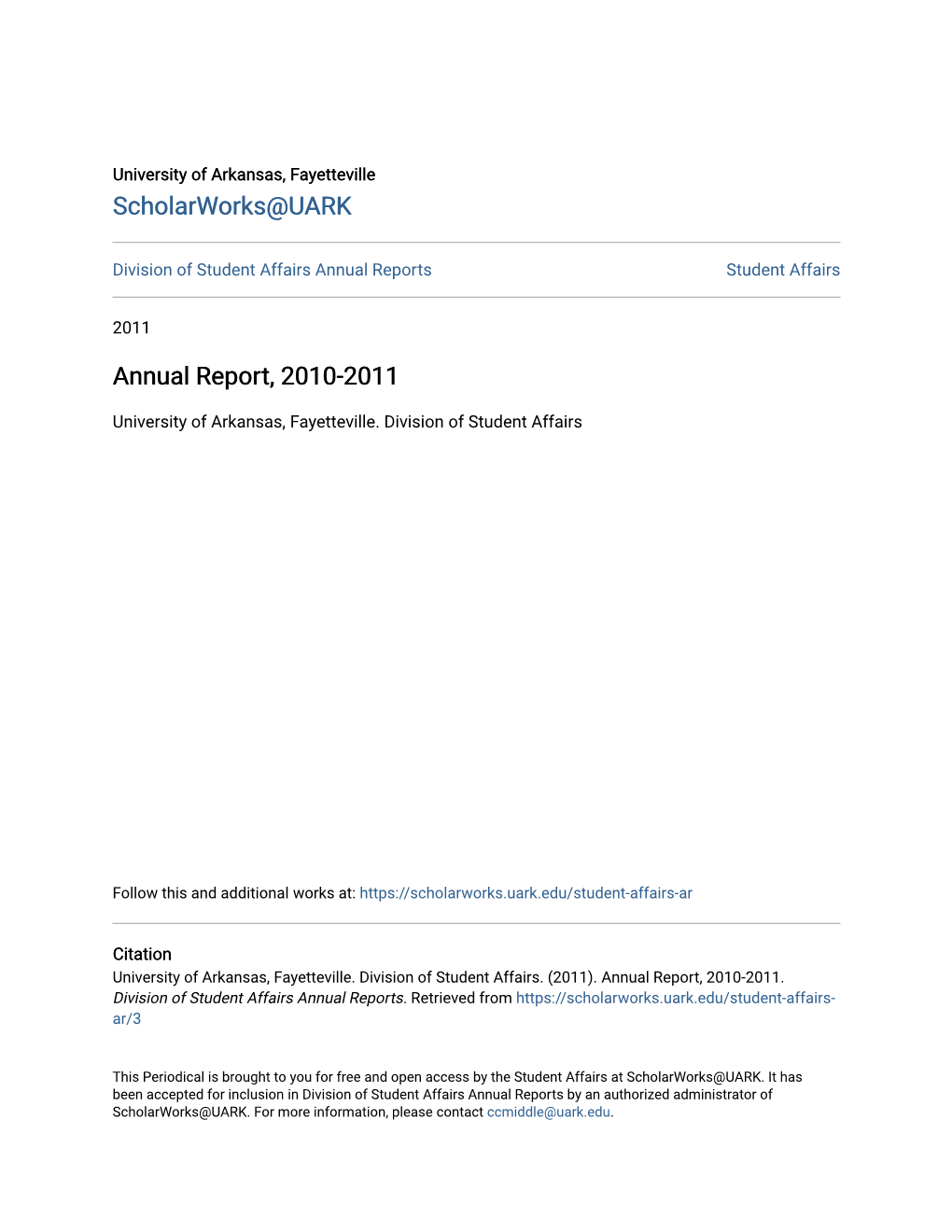 Annual Report, 2010-2011