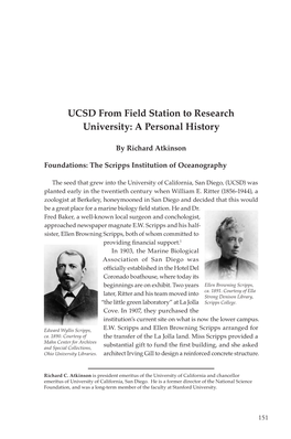 UCSD from Field Station to Research University: a Personal History