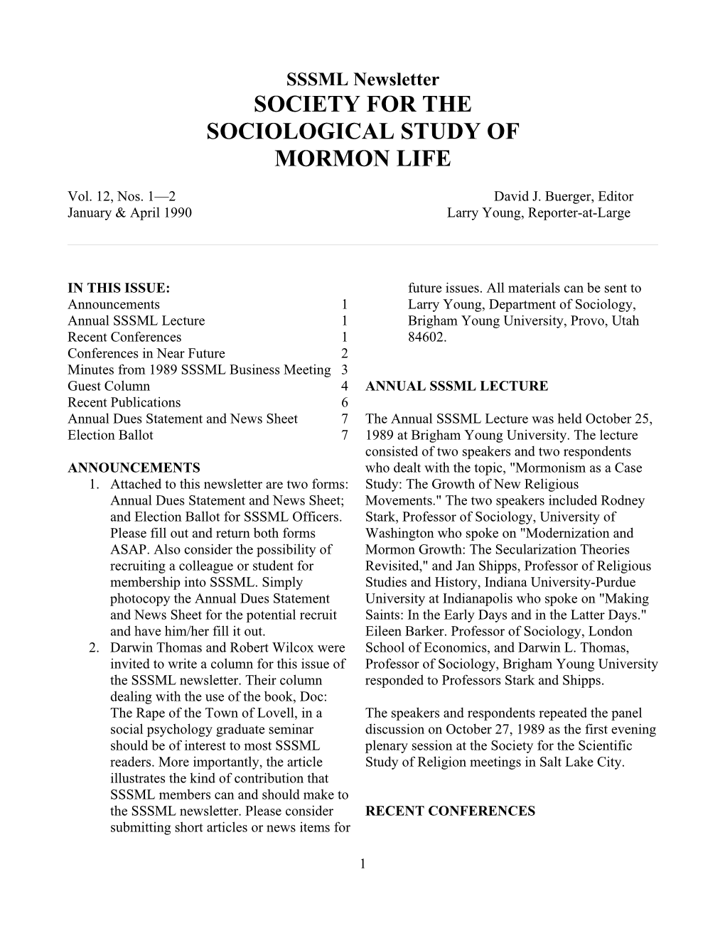 Society for the Sociological Study of Mormon Life