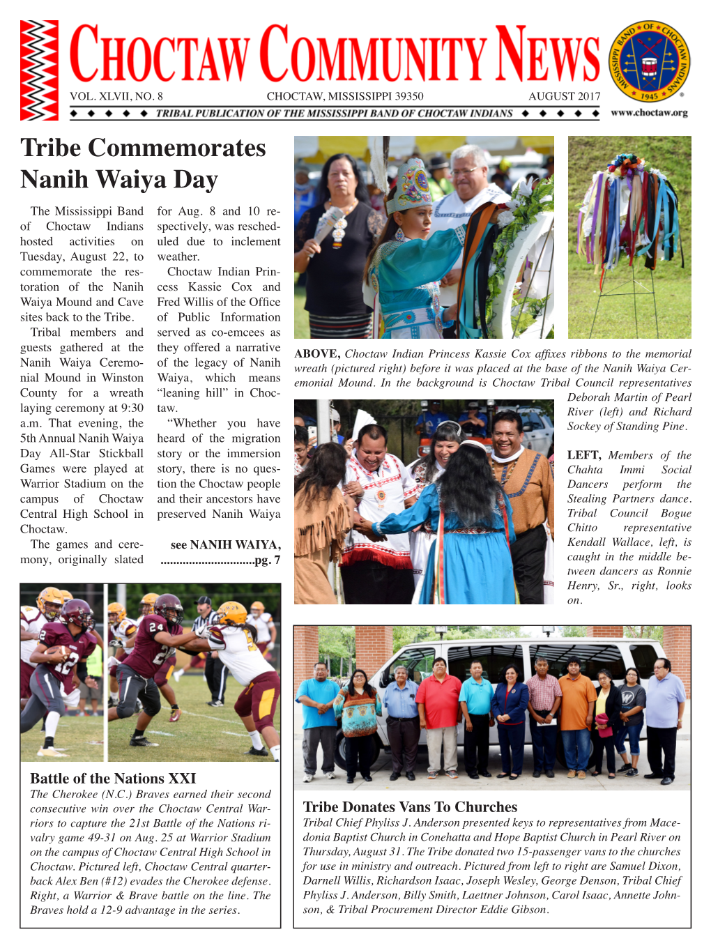 Tribe Commemorates Nanih Waiya Day the Mississippi Band for Aug