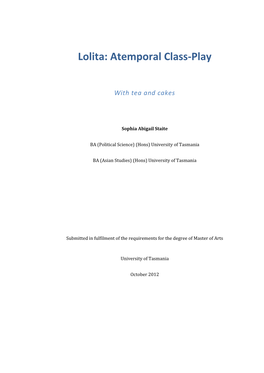 Lolita: Atemporal Class-Play