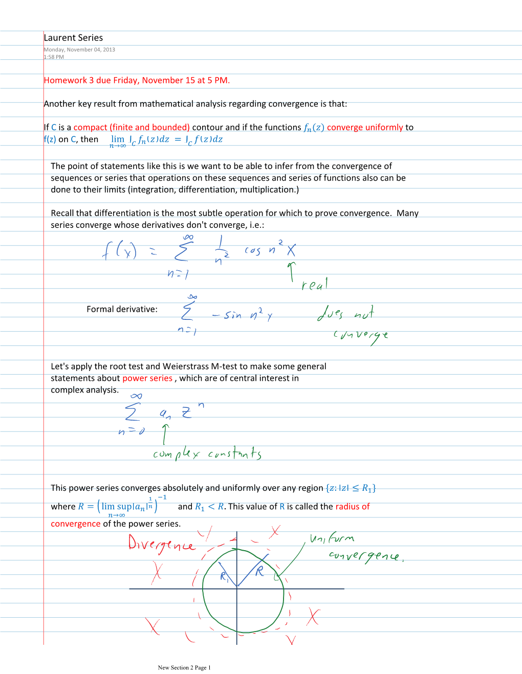 Laurent Series Monday, November 04, 2013 1:58 PM