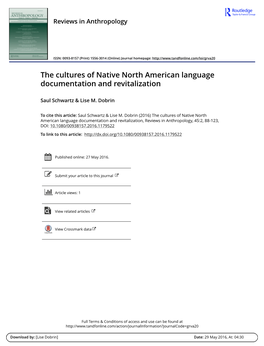 The Cultures of Native North American Language Documentation and Revitalization