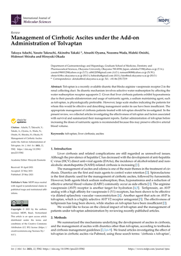 Management of Cirrhotic Ascites Under the Add-On Administration of Tolvaptan