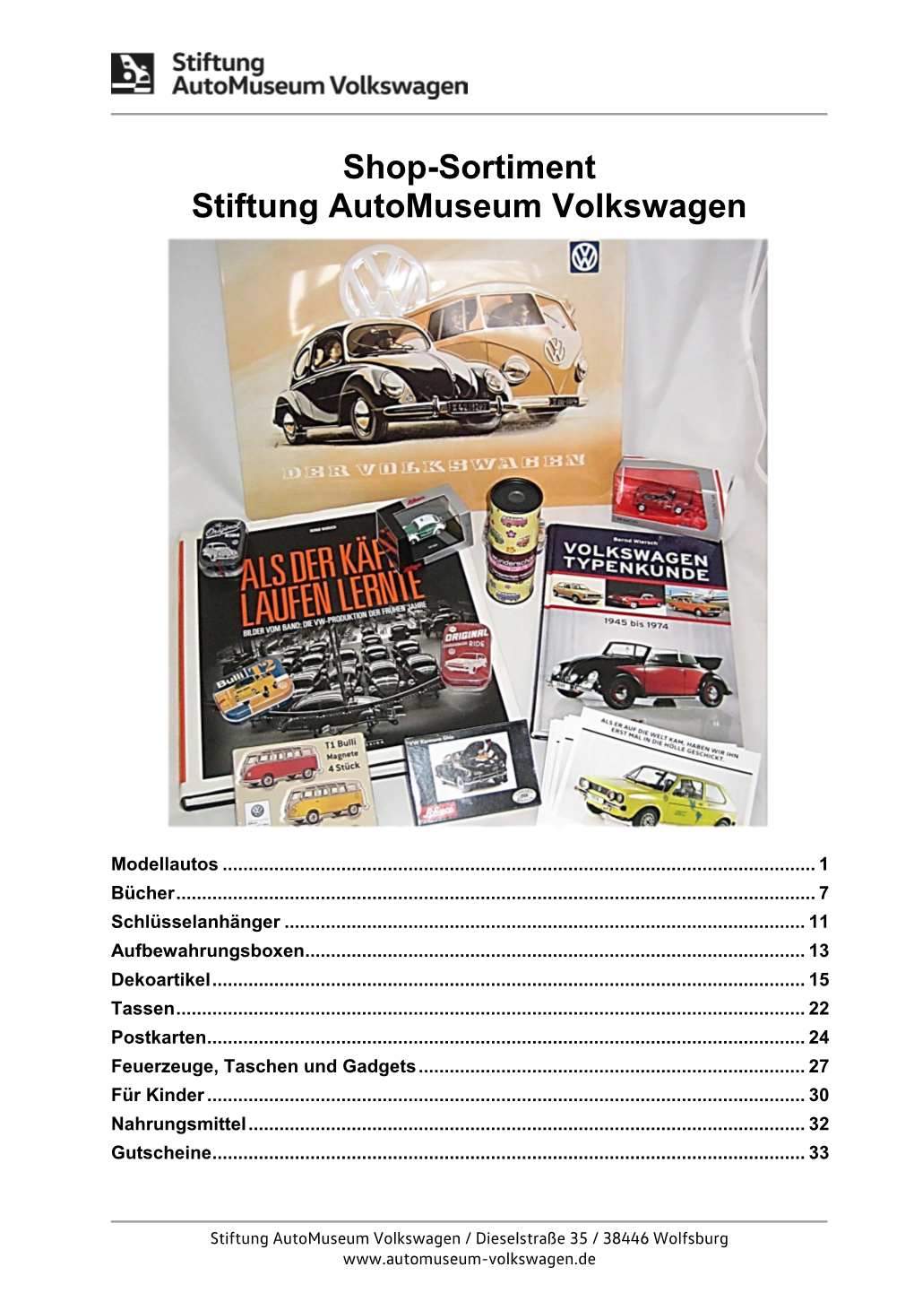 Shop-Sortiment Stiftung Automuseum Volkswagen