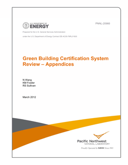 Green Building Certification System Review – Appendices