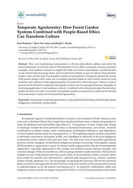 Temperate Agroforestry: How Forest Garden Systems Combined with People-Based Ethics Can Transform Culture