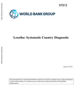 Lesotho: Systematic Country Diagnostic