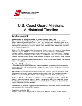 US Coast Guard Missions