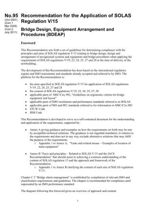 Recommendation for the Application of SOLAS Regulation V/15 No.95