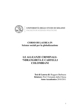 Ndrangheta E Cartelli Colombiani