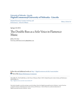 The Double Bass As a Solo Voice in Flamenco Music