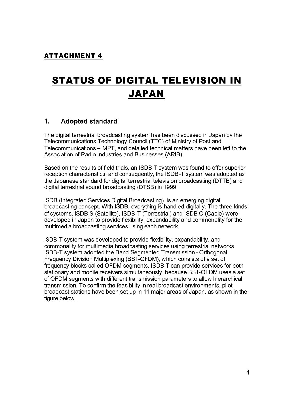 Status of Digital Television in Japan