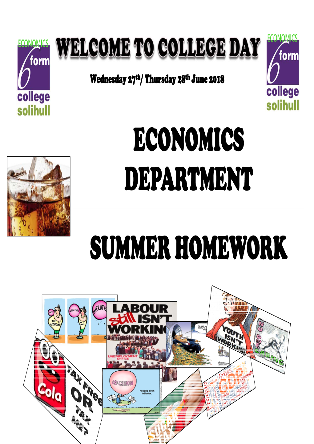 Economics Department Summer Homework