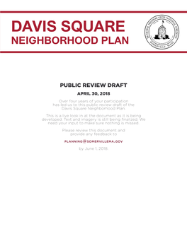 Davis Square Neighborhood Plan