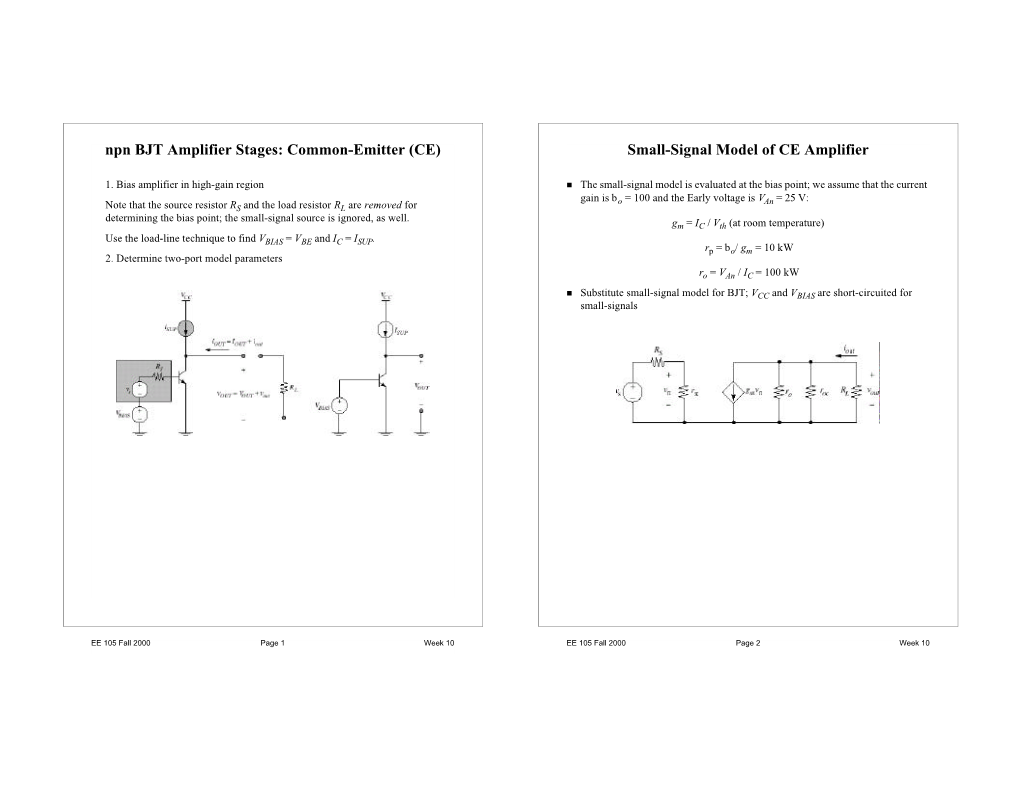 Common-Emitter (CE) Small-Signal Model Of CE Amplifier - DocsLib