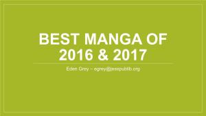 Best Manga of 2016 & 2017