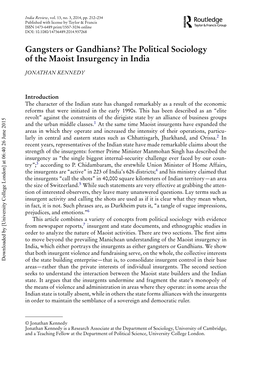 The Political Sociology of the Maoist Insurgency in India