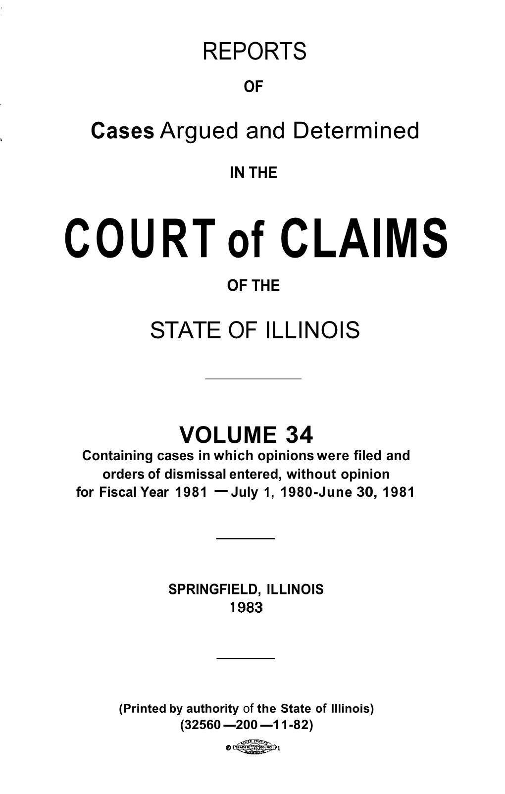 COURT of CLAIMS of THE