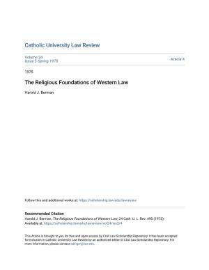 The Religious Foundations of Western Law