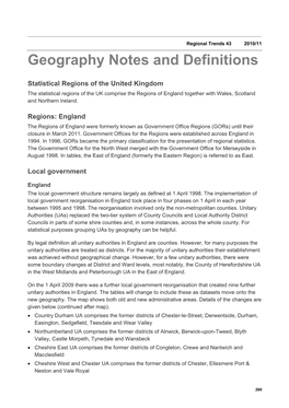 Geography Notes and Definitions