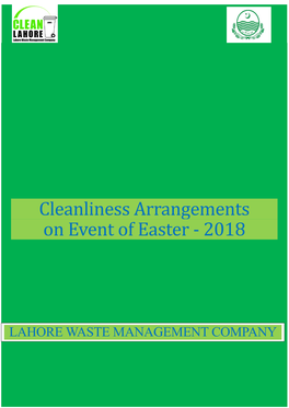 Cleanliness Arrangements on Event of Easter - 2018