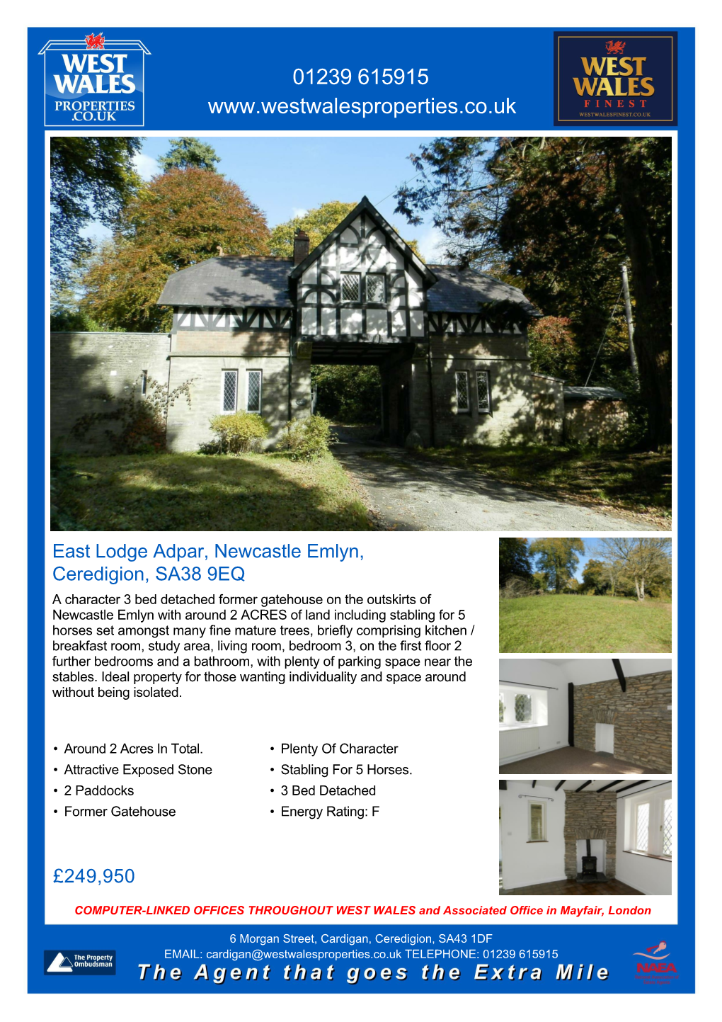 East Lodge Adpar, Newcastle Emlyn, Ceredigion, SA38