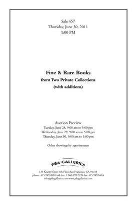 Fine & Rare Books