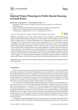 Optimal Project Planning for Public Rental Housing in South Korea