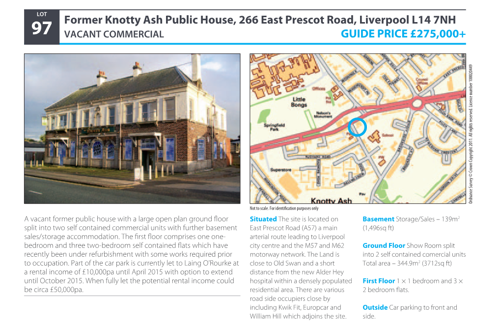 Former Knotty Ash Public House, 266 East Prescot Road, Liverpool L14 7Nh Guide Price £275,000+