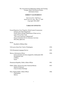 The Association for Diplomatic Studies and Training Foreign Affairs Oral History Project Information Series