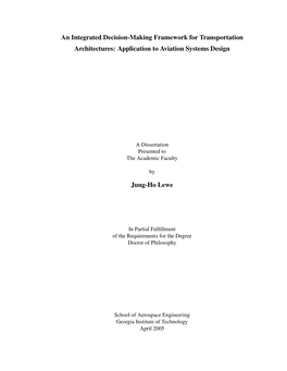 An Integrated Decision-Making Framework for Transportation Architectures: Application to Aviation Systems Design