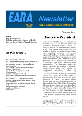 EARA Newsletter November 2018