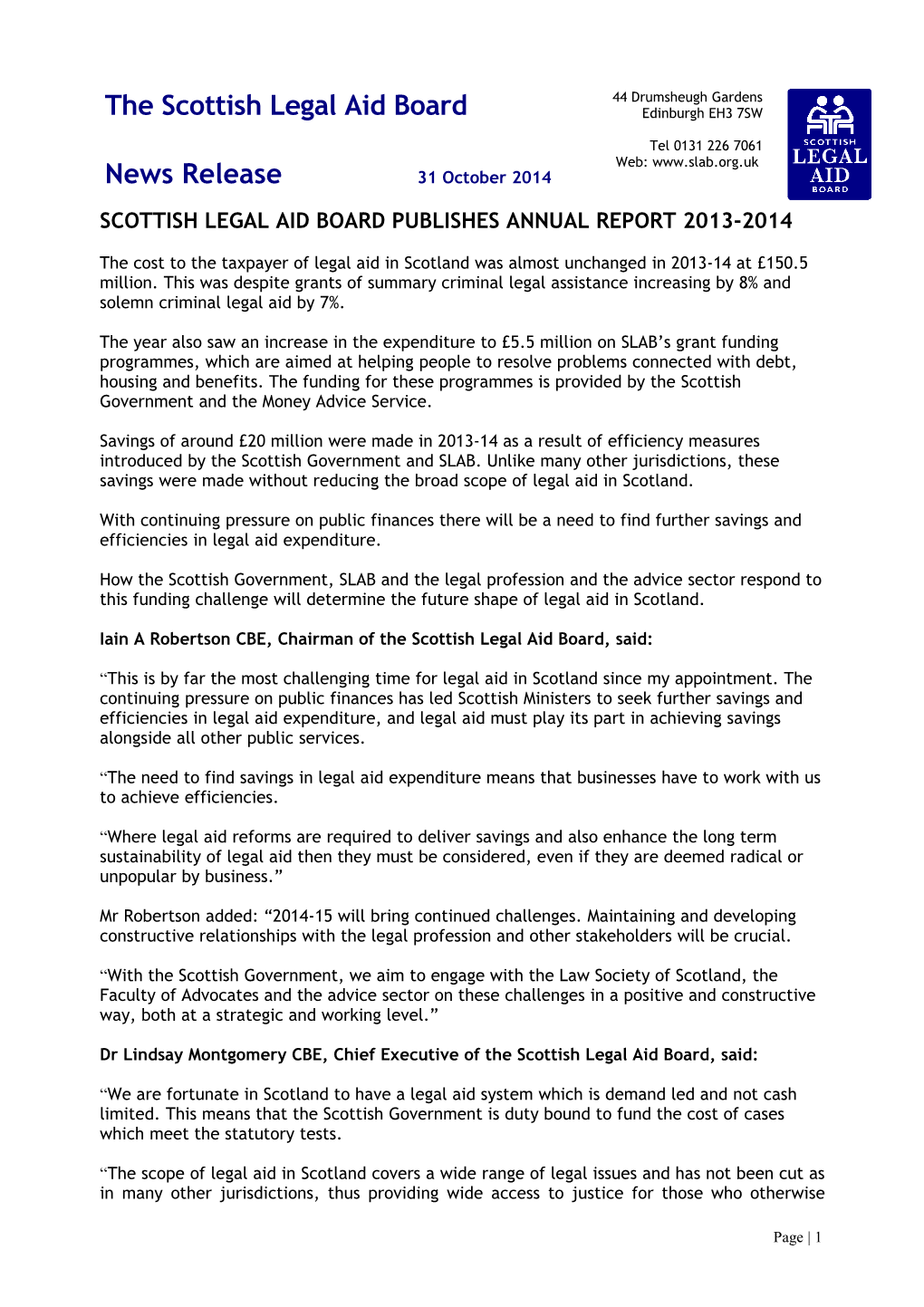 The Scottish Legal Aid Board