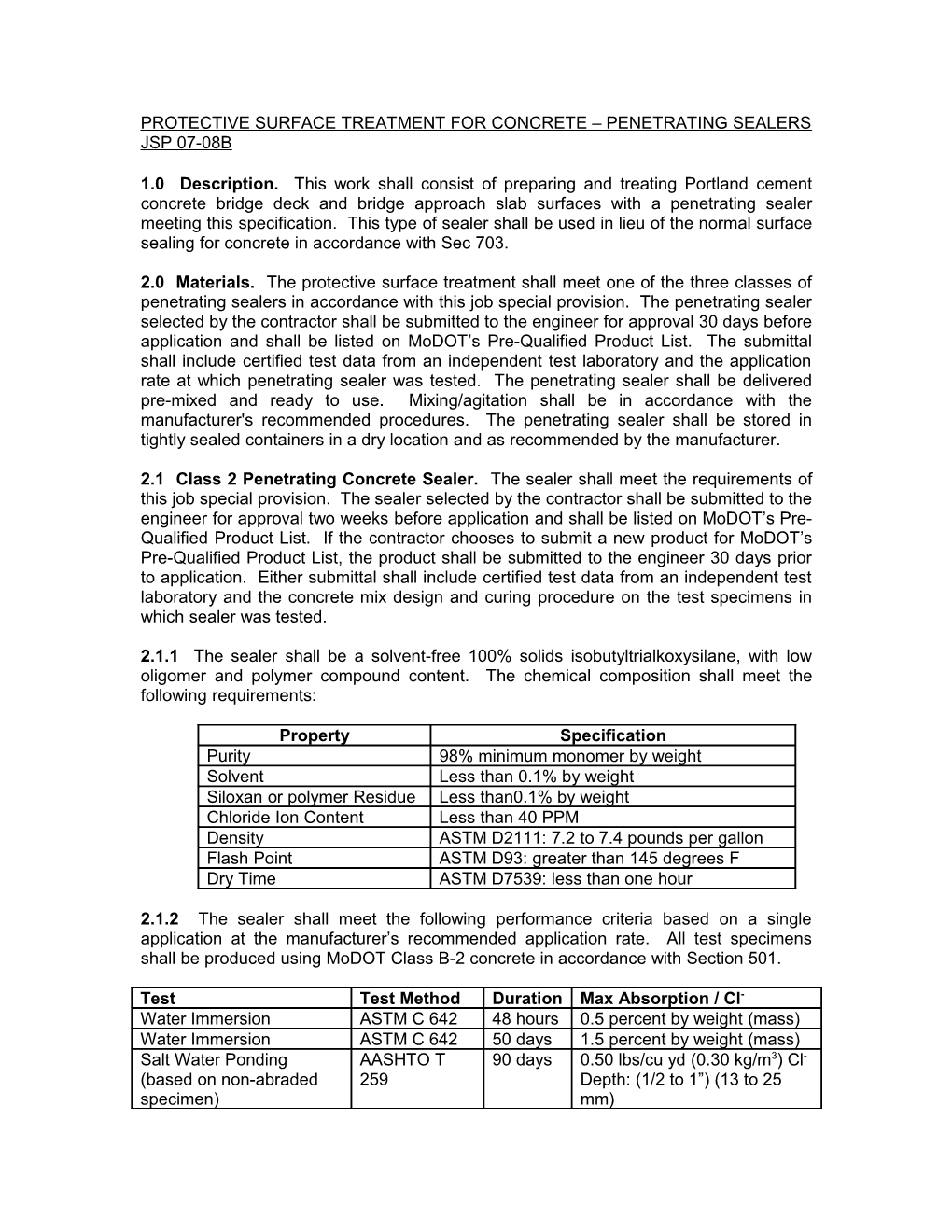 Protective Surface Treatment for Concrete - Penetrating Sealers *