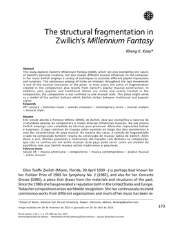 The Structural Fragmentation in Zwilich's Millennium Fantasy