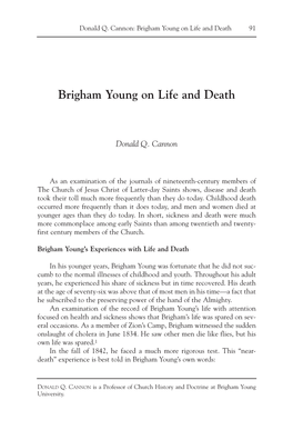 Brigham Young on Life and Death 91