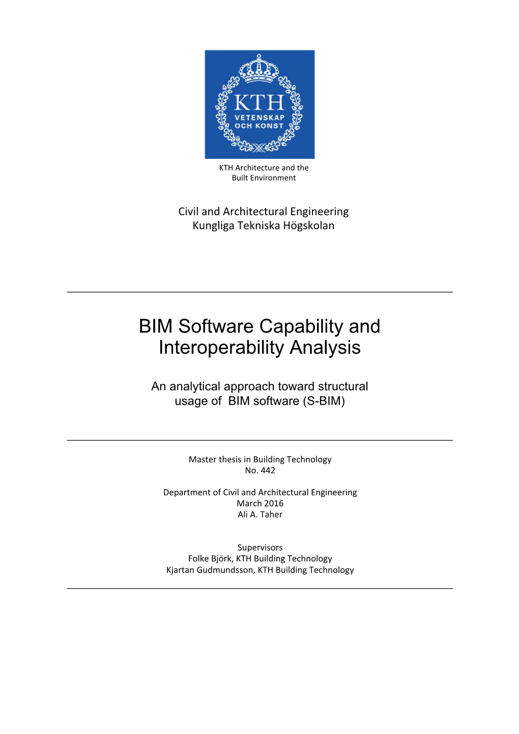 BIM Software Capability and Interoperability Analysis