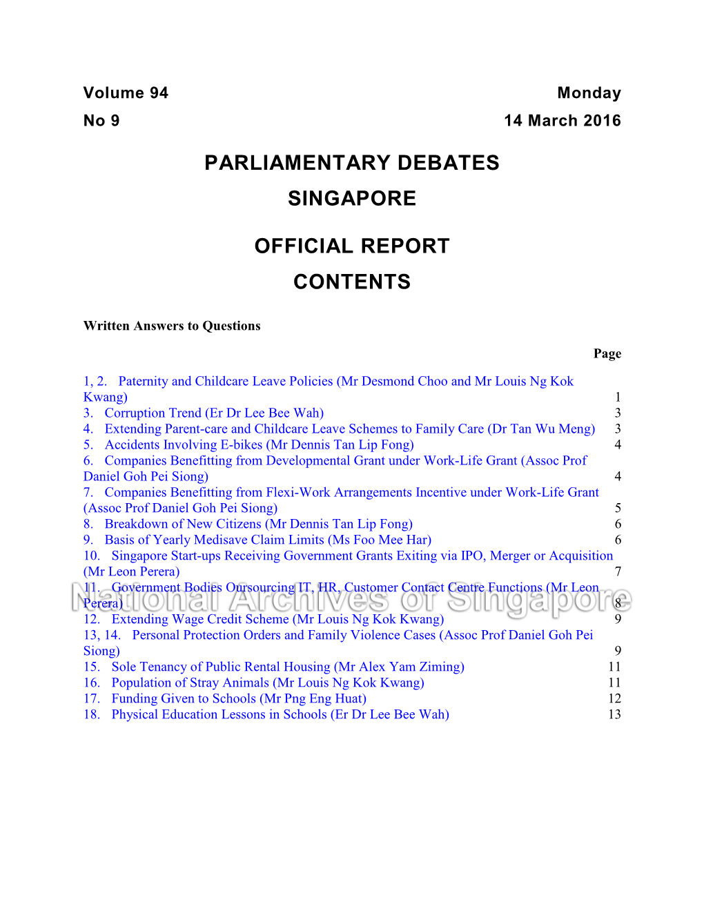 Parliamentary Debates Singapore Official Report